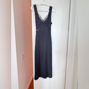 Reformation Black Lace Trim Dress